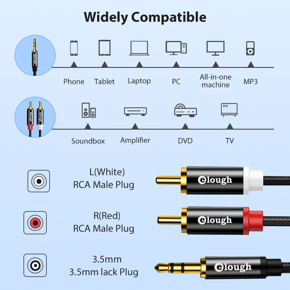 Elough كابل RCA AUX RCA كابل م - مراجعة Home Cinema Reviews وسعره